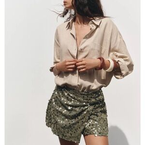 ZARA Oversized Linen Blend Shirt